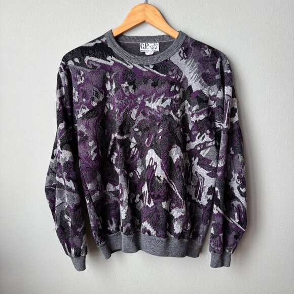 Abstract Gray/Purple Sweater Vintage C.P. Top - Picture 4 of 17